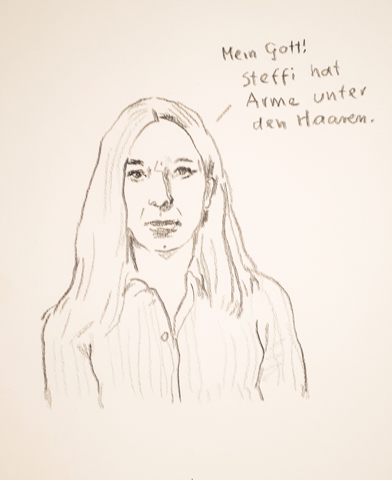 Arme unter den Haaren